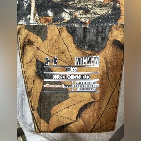 NWT Under Armor Mossy Oak Medium UA Hunt Camo Performance Button Front Shirt - Picture 8 of 13